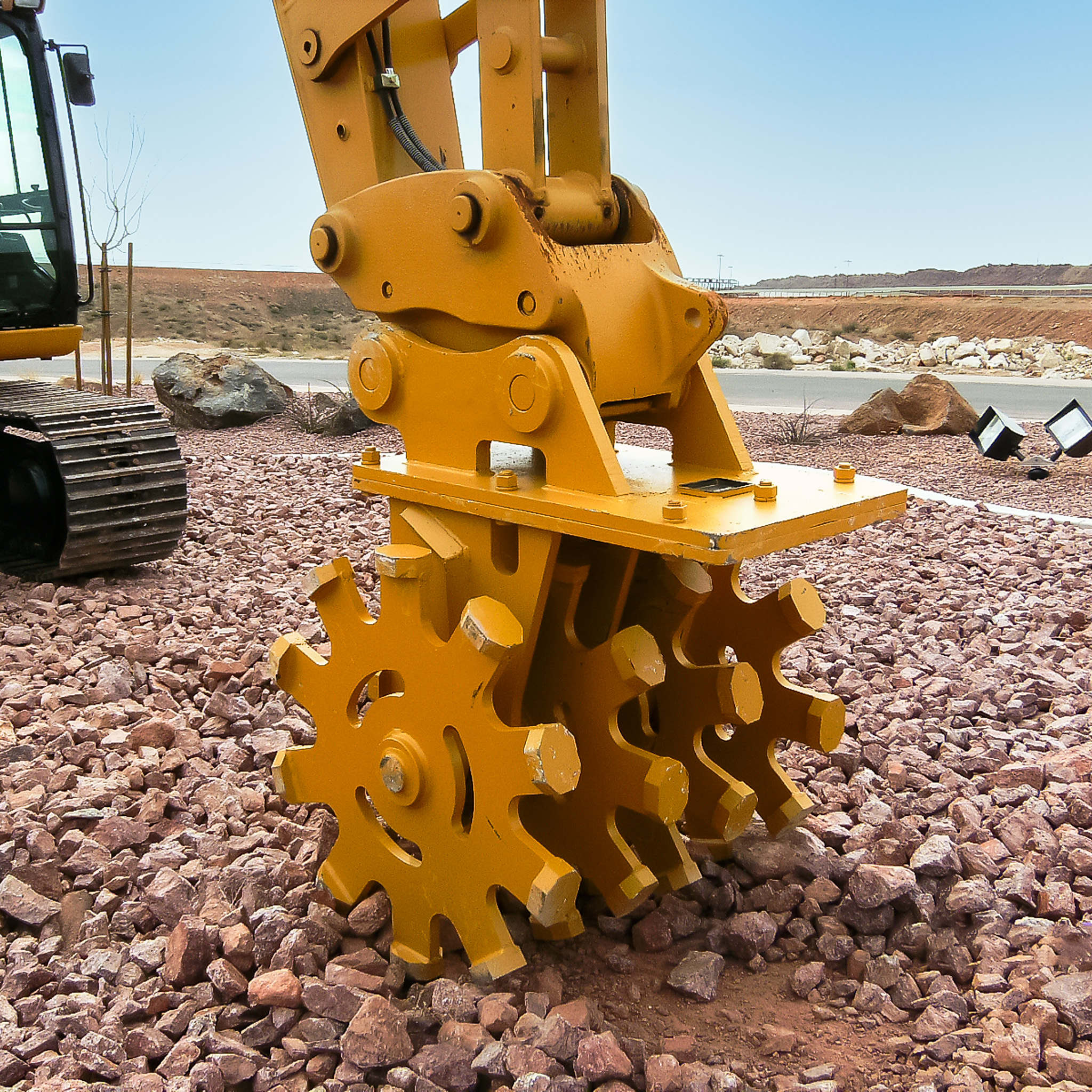 Excavator Compaction Wheel Tamper Foot for sale Crushing Stone - Rockland Manufacturing