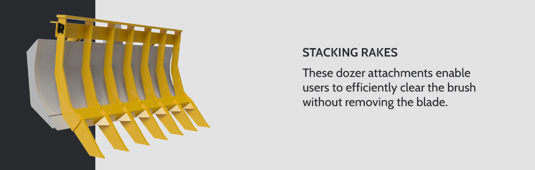 Rockland dozer attachment stacking rakes